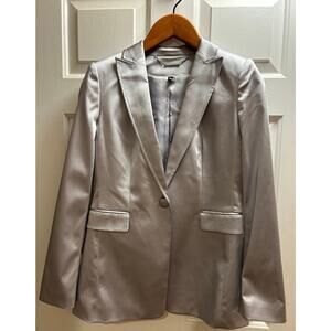 White House Black Market Sterling Satin Suit Jacket, Size 6